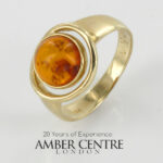Italian Handmade Elegant German Baltic Amber Ring in 9ct Gold-GR0067 RRP£395!!! L(51)