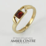 Italian Made Modern Elegant Ring 9ct solid Gold German Baltic Amber GR0071 RRP£395!!! L(51) N(54), O(55),