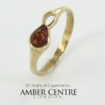 Italian Handmade Elegant German Baltic Amber Ring in 9ct Gold-GR0088 RRP£375!!!L(51), N(54), O(55), P(56)