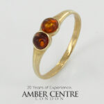 Italian Handmade Elegant German Baltic Amber Ring in 9ct Gold-GR0092 RRP £275!!! J(49), K(50), L(51), N(54)
