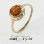 Italian Handmade Elegant German Baltic Amber Ring in 9ct solid Gold-GR0095 RRP £295!!! K(50),M(53)