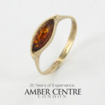 Italian Unique Handmade German Baltic Amber Ring in 9ct solid Gold- GR0117 RRP£395!!! L(51), N(54)