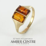 Italian Unique Handmade German Baltic Amber Ring in 9ct solid Gold- GR0119 RRP £395!!! L(51), N(54), O(55)