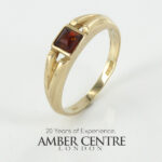 Italian Unique Handmade German Baltic Amber Ring in 9ct solid Gold- GR0120 RRP£395!!! N(54), O(55), P(56)