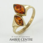 Italian Unique Handmade German Baltic Amber Ring in 9ct solid Gold- GR0135 RRP£395!!!O(55), P(56)