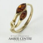 Italian Unique Handmade German Baltic Amber Ring in 9ct solid Gold- GR0140 RRP£395!!! N(54), O(55)
