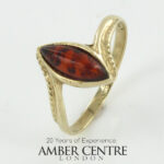 Italian Unique Handmade German Baltic Amber Ring in 9ct Gold- GR0142 RRP£295!!! Size M(52)