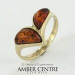 Italian Unique Handmade German Baltic Amber Ring in 9ct solid Gold- GR0143 RRP£395!!! N(54)