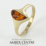 Italian Unique Handmade German Baltic Amber Ring in 9ct solid Gold- GR0145 RRP£395!!! Size N(54)