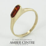 Italian Unique Handmade German Baltic Amber Ring in 9ct solid Gold- GR0148 RRP£395!!! N(54), P(56)