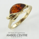 Italian Unique Handmade German Baltic Amber Ring in 9ct Gold- GR0156 RRP£395!!! N(54), O(55), P(56)