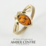 Italian Unique Handmade German Baltic Amber Ring in 9ct solid Gold- GR0161 RRP£395!!! L(51), N(54)