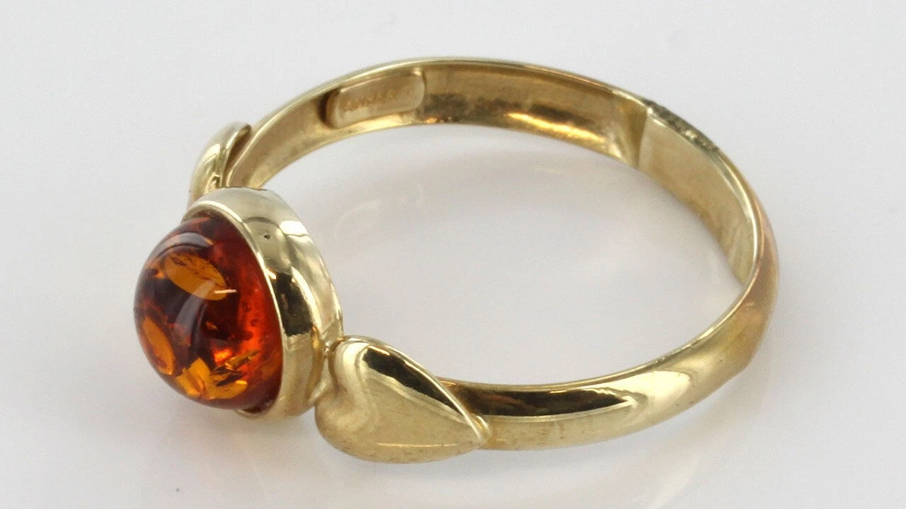 Italian Handmade "Love" Ring German Baltic Amber in 9ct solid Gold- GR0201 RRP£395!!! M(53),N(54) - Image 8