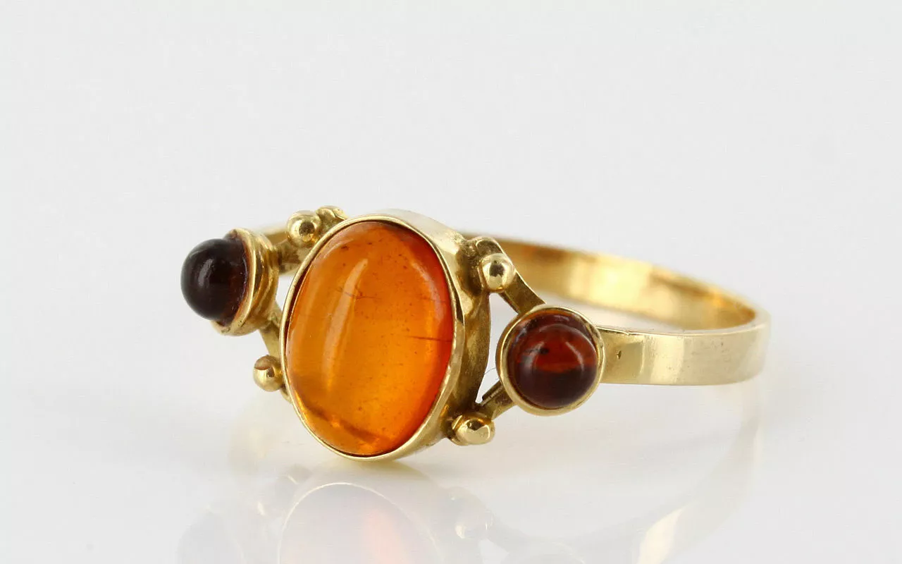 Italian Unique Handmade German Baltic Amber Ring in 9ct solid Gold- GR0202 RRP£395!!! L(52),M(53), N(54), - Image 7