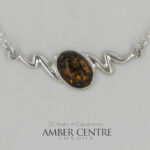 Italian Handmade Elegant 925 Silver Necklace Baltic Green Amber N121G RRP£115!!!