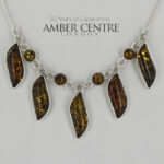 Italian Handmade 925 Silver Elegant Green German Baltic Amber Necklace N124G RRP£295!!!
