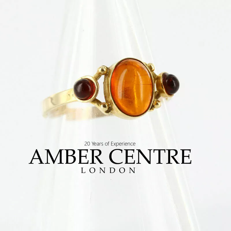 Italian Unique Handmade German Baltic Amber Ring in 9ct solid Gold- GR0202 RRP£395!!! L(52),M(53), N(54), - Image 8