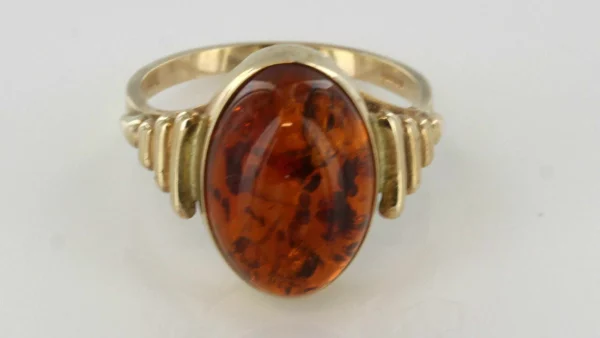 Italian Unique Handmade German Baltic Amber Ring in 9ct solid Gold- GR0207 RRP£495!!! K(50), N(54), - Image 8