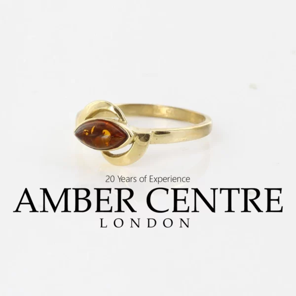 Italian Handmade Elegant German Baltic Amber Ring in 9ct solid Gold GR0216 RRP£395!!! M(53), O(55) - Image 8