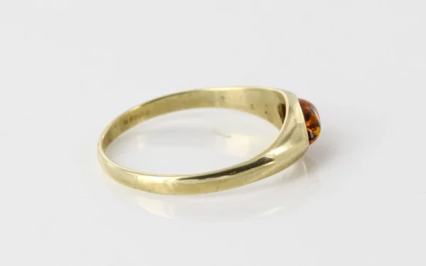 Italian Made Modern Elegant 9ct solid Gold Ring German Baltic Amber Stone GR0218 RRP£295!!! M(53) - Image 9