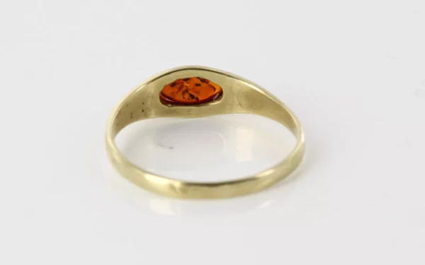 Italian Made Modern Elegant 9ct solid Gold Ring German Baltic Amber Stone GR0218 RRP£295!!! M(53) - Image 7