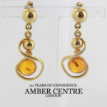 Italian Made Genuine German Baltic Amber in 18ct Gold Earrings GE0141 RRP£1400!!!