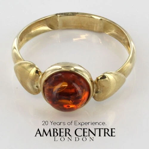 Italian Handmade "Love" Ring German Baltic Amber in 9ct solid Gold- GR0201 RRP£395!!! M(53),N(54) - Image 9