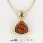Italian Made Elegant German Baltic Amber Pendant in 9ct Gold -GP0057 RRP£425!!!