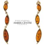 Italian Made Unique German Baltic Amber 9ct Gold Drop Earrings GE0100 RRP£495!!!
