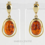 Italian Handmade German Baltic Amber Drop Earrings in 9ct Solid Gold GE0119 RRP395!!!