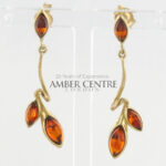 Italian Made German Baltic Amber in 9ct Gold Drop Earrings GE0124 RRP£375!!!