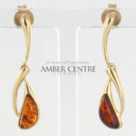 Italian Made Unique German Baltic Amber in 9ct Gold Drop Earrings GE0126 RRP£275!!!