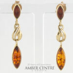 Italian Made Unique German Baltic Amber 9ct Gold Drop Earrings-GE0127 RRP£295!!!