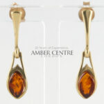Italian Made Unique German Baltic Amber 9ct Gold Drop Earrings GE0137 RRP£295!!!