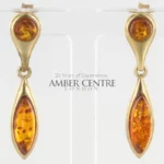 Italian Made German Baltic Amber in 9ct Gold Drop Earrings -GE0128 RRP£295!!!