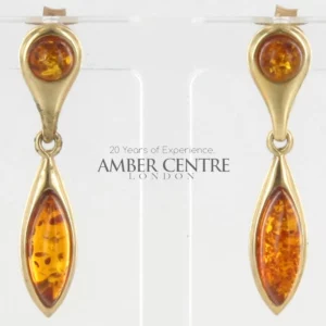 Italian Made German Baltic Amber in 9ct Gold Drop Earrings -GE0128 RRP£295!!!