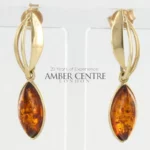 Italian Made Unique German Baltic Amber in 9ctGold Drop Earrings GE0133 RRP£295!!!