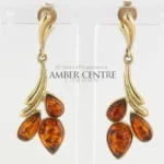 Italian Made Unique German Baltic Amber 9ct Gold Earrings -GE0134 RRP£495!!!