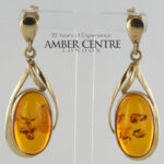 Italian Made German Baltic Amber in 9ct Gold Drop Earrings GE0281 RRP£795!!!