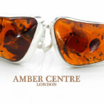 Large Designer Baltic German Amber Clip on Earrings 925 Silver Handmade CL070 RRP£250!!!