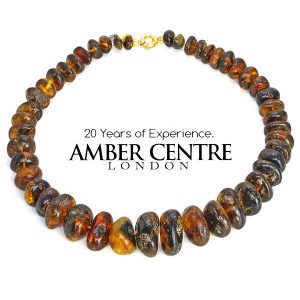 Dominican Blue Amber Natural Beaded Necklace First Grade Amber A0107 RRP£4950!!