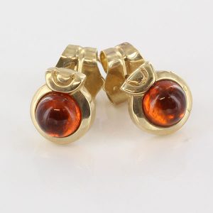 Italian Made Exquisite German Baltic Amber In 9ct Gold Studs GS0085 RRP£125!!!