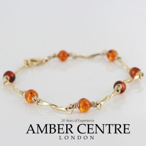 ITALIAN HANDMADE GERMAN BALTIC AMBER BRACELET IN 9CT solid GOLD GBR009-RRP£300!!!