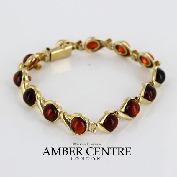 Italian Handmade "Kiss" German Baltic Amber Bracelet 9ct solid Gold GBR100 RRP£1250!!!