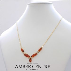 Italian Handmade German Baltic Amber Necklace in 9ct solid Gold- GN0055 RRP£475!!!