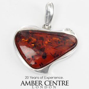 Heart Pendant Elegant Handmade Baltic Amber In 925 Silver PD093 – RRP£145!!!