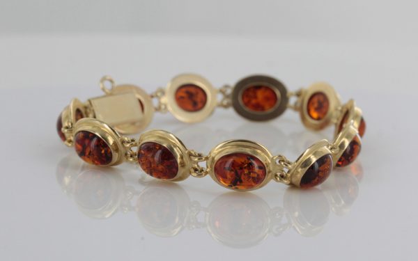 ITALIAN HANDMADE GERMAN BALTIC AMBER BRACELET IN 9CT GOLD GBR014-RRP£1200!!!