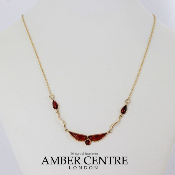 Italian Handmade German Baltic Amber Necklace in 9ct solid Gold- GN0023 RRP£595!!!