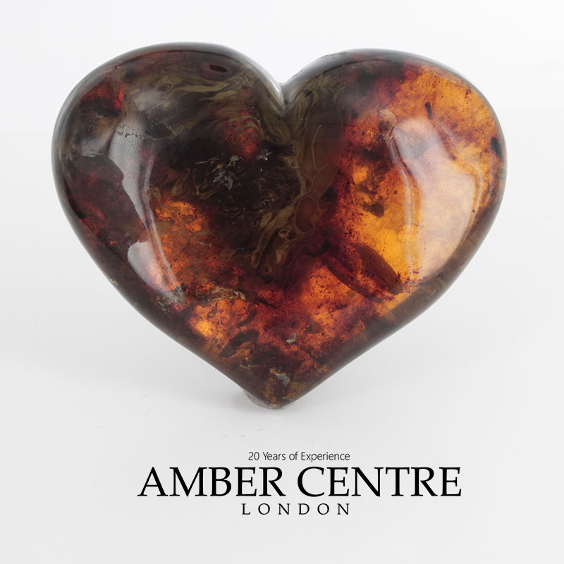 Mexican 25 Million Years Old Antique Large Amber Heart "Love" OT4776 RRP £2950!!!