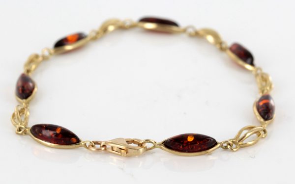 ITALIAN HANDMADE GERMAN BALTIC AMBER BRACELET IN 9CT solid GOLD GBR017-RRP£425!!!